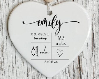 Newborn Custom Text Decoration Heart | Ceramic Ornament Tag | Ornament | Home Decoration | Christmas Birthday Loving Wedding Gift