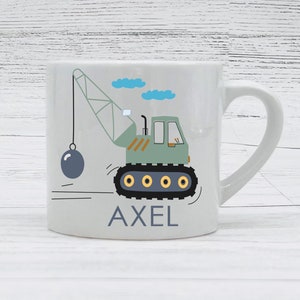 Car Kids Personalized Mug- Children Mug- Name Custom Car Mug- Dino Mug - Small Personalized Mug  - Favor Mugs 6 oz