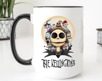 Fun Nightmare Before Christmas, Hot Chocolate Mug- Name Custom Gift - Holiday Mug -  Personalized Gifts For Family All Occasions