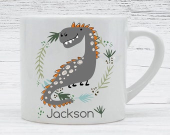 Dinosaur Kids Personalized Mug- Children Mug- Name Custom Dino Mug- Dino Mug - Small Personalized Mug  - Favor Mugs 6 oz
