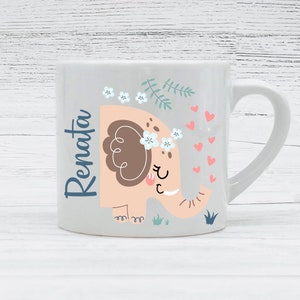 Toddler Mug -Animals Kids Personalized Mug- Elephant Children Mug- Elephant Mug - Small Personalized Mug  - Favor Mugs 6 oz