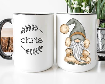 Gnome Mug, Hot Chocolate Mug- Personalized Coffee Mug- Name Custom Gift - Holiday Mug -  Personalized Gifts For Family All Occasions
