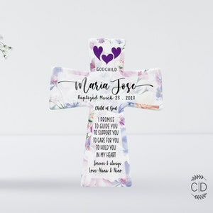 Taufgeschenk für Baby | Personalisiertes Kreuz Taufgeschenk für Kind | Baby Shower Geschenk Kind | Wandkreuz | Benutzerdefiniertes Taufkreuz