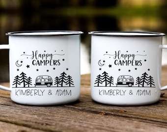 Camping Mug Happy Campers Campfire Mug, personalized Glamping Mug Wedding Camper Mug