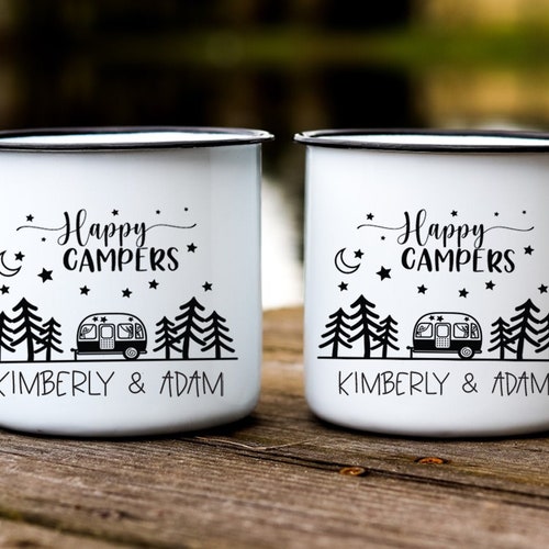 Camping Mug Happy Campers Campfire Mug Personalized Glamping Etsy