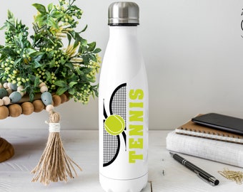 Personalized Tennis Water Bottle Gift Stainless Steel - Custom Made - Tennis Water Bottle - Sports Bottle