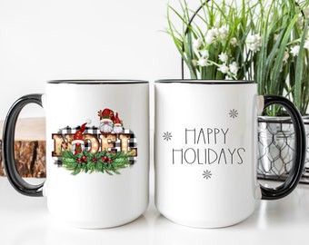 Gnome Christmas Mug, Cute Gnome Mug, Hot Chocolate Mug- Name Custom Gift -Holiday Mug -  Personalized Mug For Family All Occasions