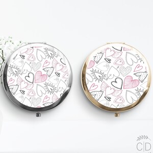 Miroir de demoiselle d’honneur, Cadeau de demoiselle d’honneur, Miroir de poche personnalisé, Miroir de poche de nom, Miroir compact portatif
