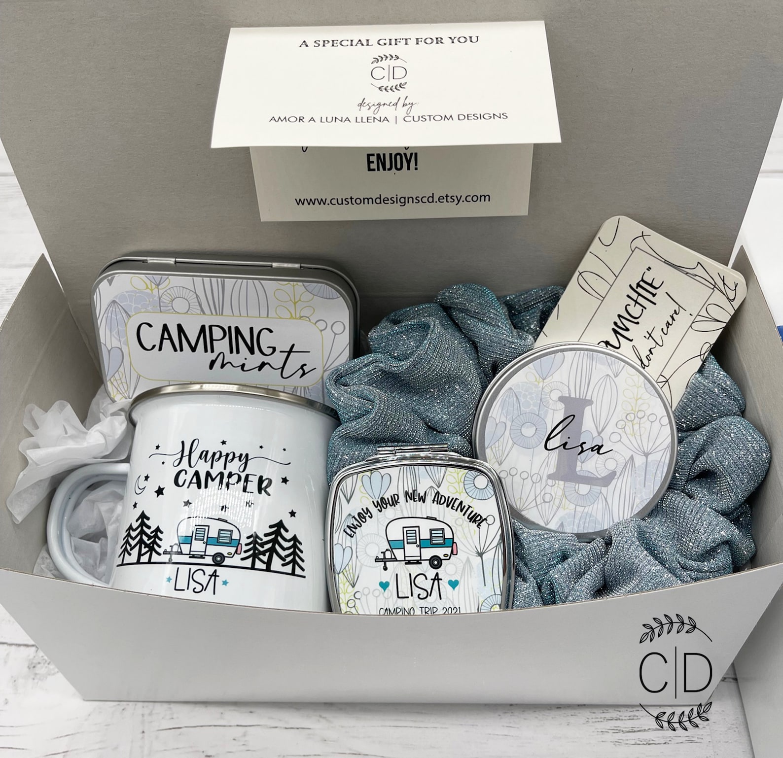 Cadeau campingcar Happy Camper Set Camper Gift Mug Etsy France
