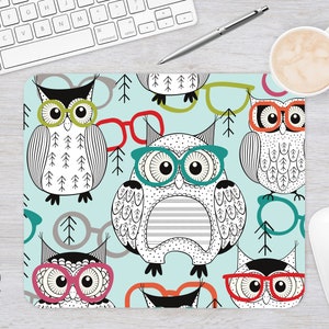 Mouse Pad Owl Mouse Pad Owl Mouse Pad Office Mouse Pad Personalized Mouse Pad Desk Accessories Mouse Pad Round Mouse Pad Owl