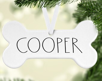 Personalized Dog Ornament-Christmas Gift for Dog-New Dog Owner Gift Dog Bone Ornament-Custom Dog Ornament - Dog Mom Gift