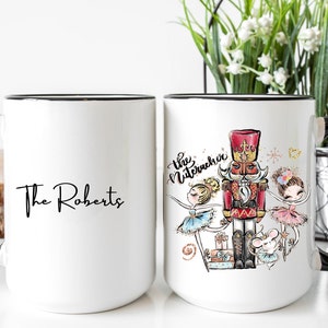 Nutcracker Mug, Hot Chocolate Mug- Family Coffee Mug- Name Custom Gift - Holiday Mug -  Personalized Gifts For Family All Occasions