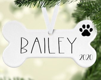 Personalized Dog Ornament-Christmas Gift for Dog-New Dog Owner Gift Dog Bone Ornament-Custom Dog Ornament - Dog Mom Gift