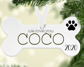 Personalized Dog Ornament-Christmas Gift for Dog-New Dog Owner Gift Dog Bone Ornament-Custom Dog Ornament - Dog Mom Gift