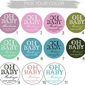 Set of 12, Baby Shower Oh Baby Personalized Favor Stickers with Silver Candle Tins, Baby Shower Candle Favors, Baby Shower Favors image 6