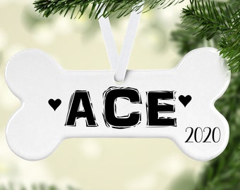 Personalized Dog Ornament-Christmas Gift for Dog-New Dog Owner Gift Dog Bone Ornament-Custom Dog Ornament - Dog Mom Gift
