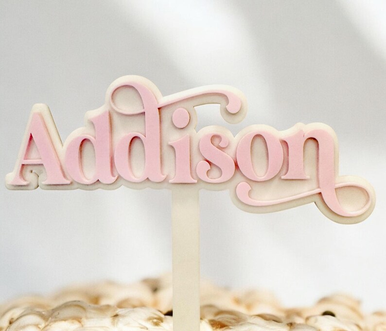 Custom Elegant Cake Topper, Cake Topper, Personalized Cake Topper, Name ...