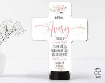 Christening Gift for Baby | Personalized Cross Baptism Gift for Child | Baby Shower Gift Child | Wall Cross | Custom Baptismal Cross