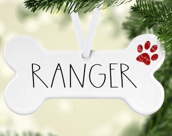Personalized Dog Ornament-Christmas Gift for Dog-New Dog Owner Gift Dog Bone Ornament-Custom Dog Ornament - Dog Mom Gift