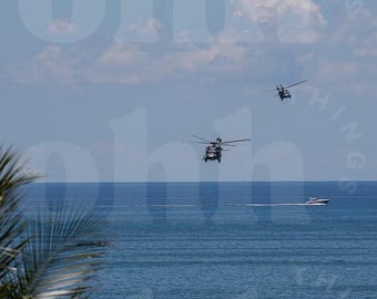 Miami Photography | Wall Art | Miami Sky | Helicopters | Instant Download
