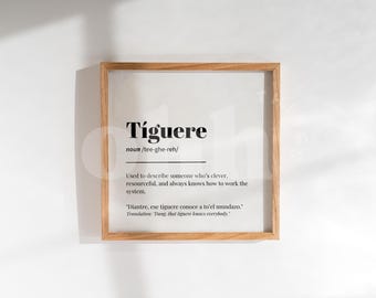 Tiguere Definition Poster | Dominican Slang Dictionary Art (Digital Download)