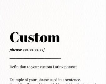 Custom Latinx Slang Definition Poster | Dictionary Style Art (Digital Download)