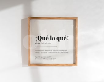 Que lo Que Definition Print | Dominican Slang Wall Art (Digital Download)