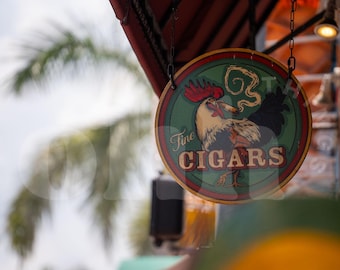 Cigar Sign Photography | Wall Art | Miami Calle 8 Cuban Aesthetic Decor | Instant Download