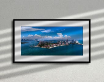 Miami Photography | Wall Art | Miami Sky | Fisher Island | Instant Download