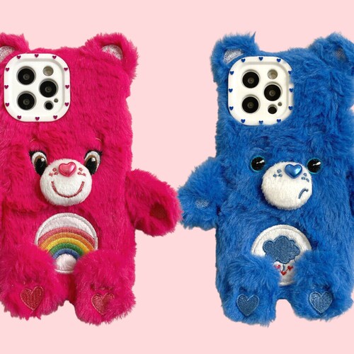 Fluffy Plush Care Bears Cartoon Cute Case Cover For Apple Etsy Fluffy Plush Care Bears Cartoon Cute Case Cover For Apple Etsy