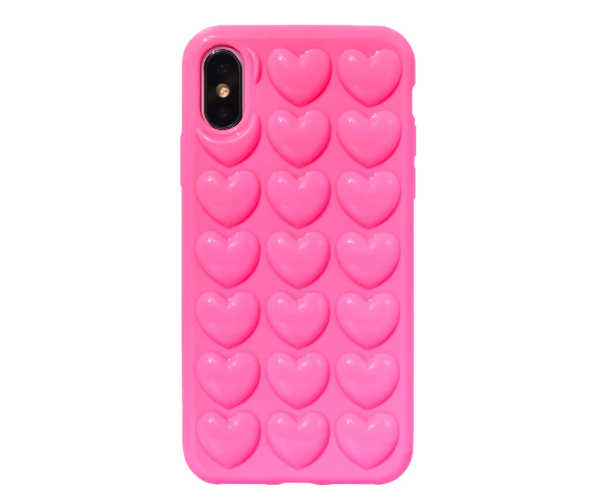 Oceaan Uitrusten Of anders 3D Heart Bubbles Hot Pink Cute Trendy Iphone XR Case Cover - Etsy