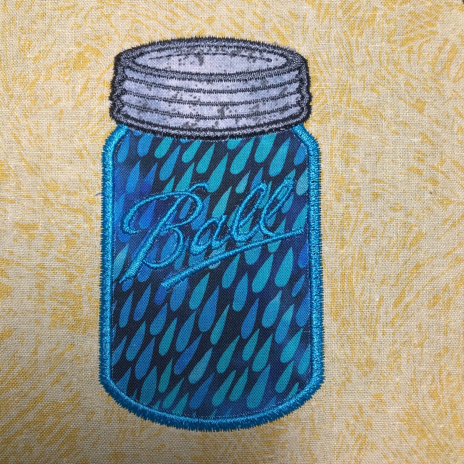Ball Canning Jar Applique Embroidery Design File 8 Sizes Etsy