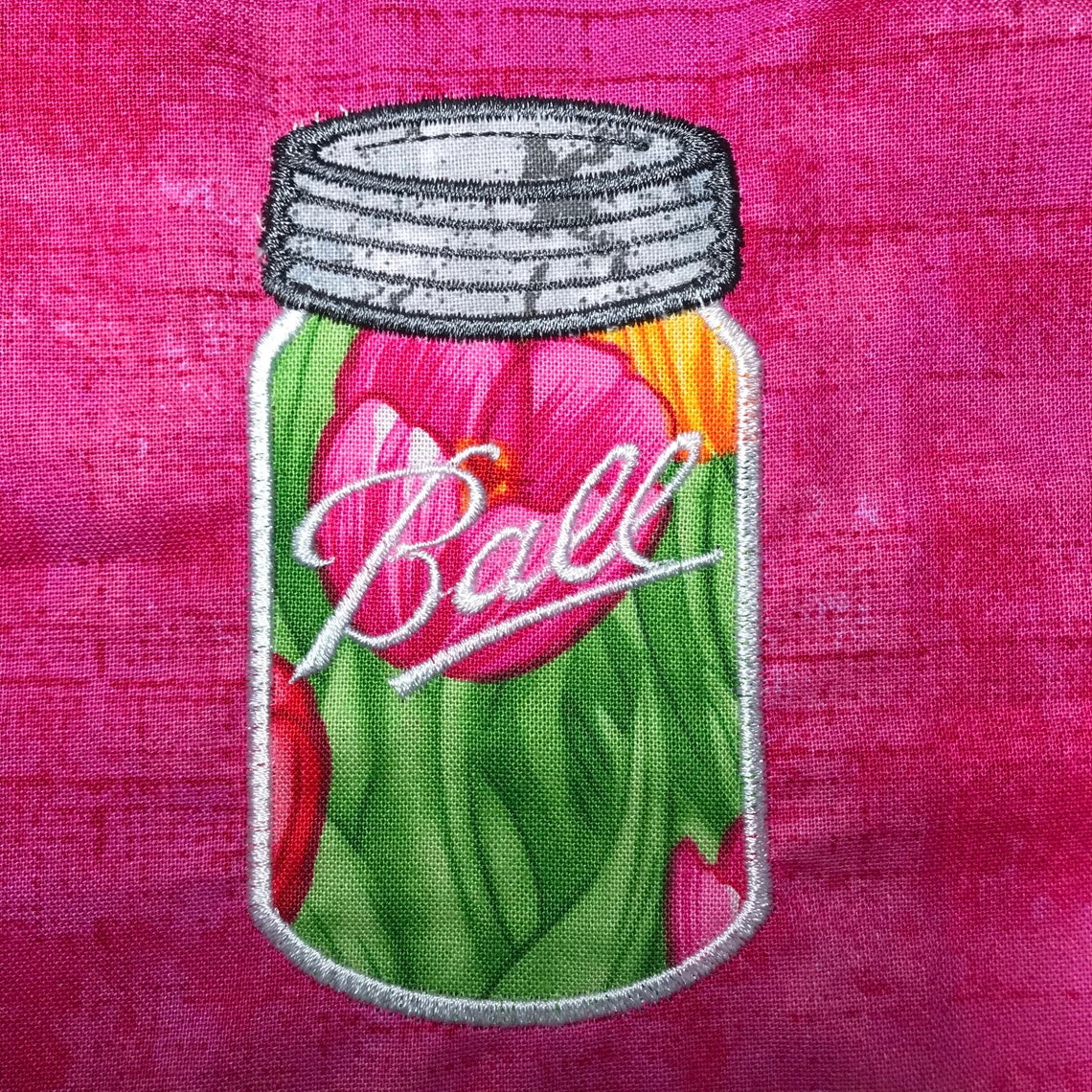 Ball Canning Jar Applique Embroidery Design File 8 Sizes Etsy