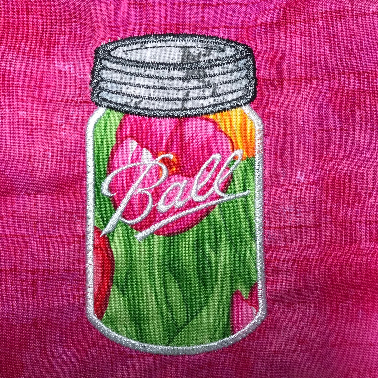 Ball Canning Jar Applique Embroidery Design File 8 Sizes Etsy