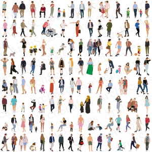 3 in 1 * 120 Mega Pack Flat Vector Clipart PNG AI Human Person Illustration