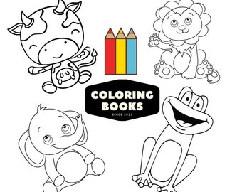 Download Animal Coloring Pdf Etsy