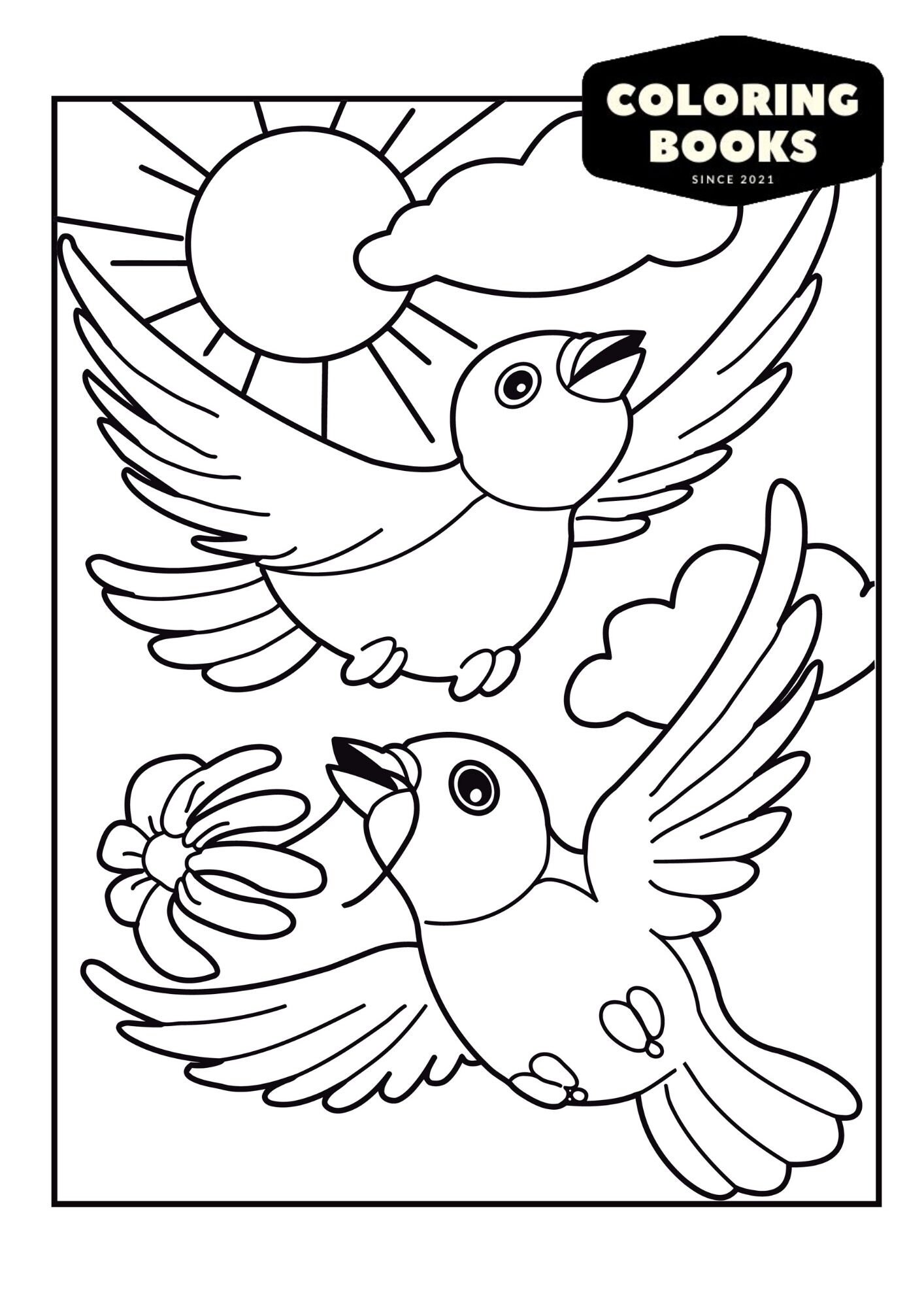 Birds Coloring Book 20 Printable Coloring Sheets Kids | Etsy
