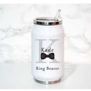 Ring Bearer/Flower Girl 12oz Cola Can Tumbler, Personalized Bridal Party Gift, Kids Tumbler, Boy/Girl Water Bottle, Cola Style Bridal Gift