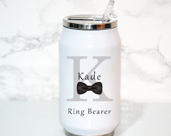 Ring Bearer/Flower Girl 12oz Cola Can Tumbler, Personalized Bridal Party Gift, Kids Tumbler, Boy/Girl Water Bottle, Cola Style Bridal Gift