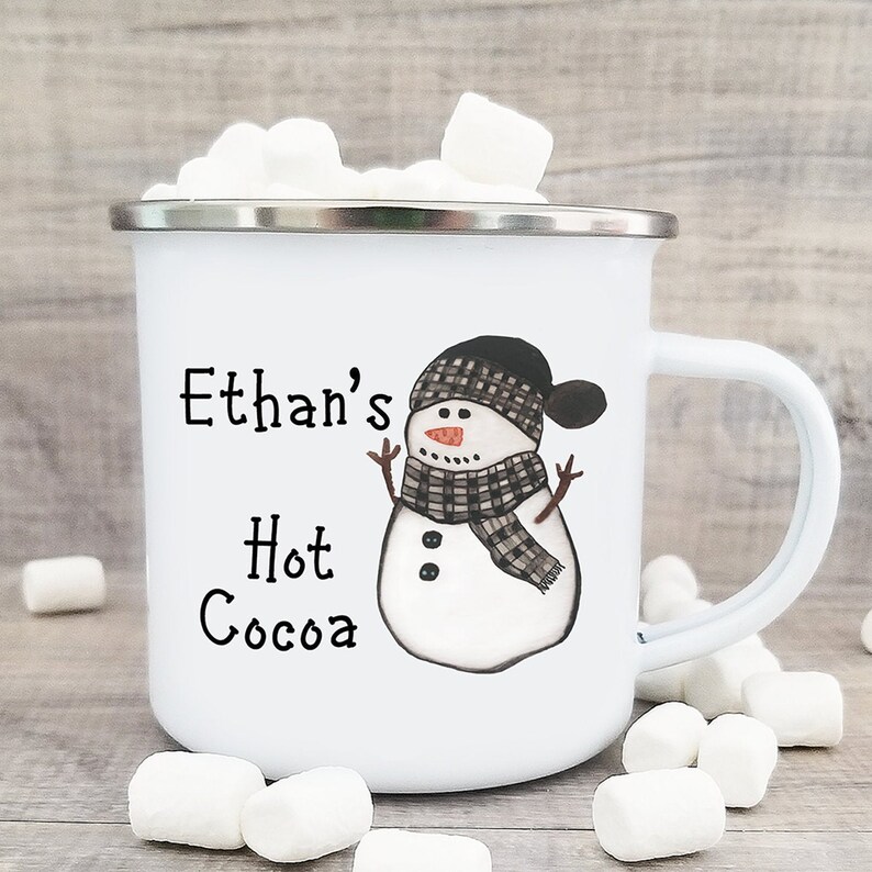 snowman hot chocolate mug