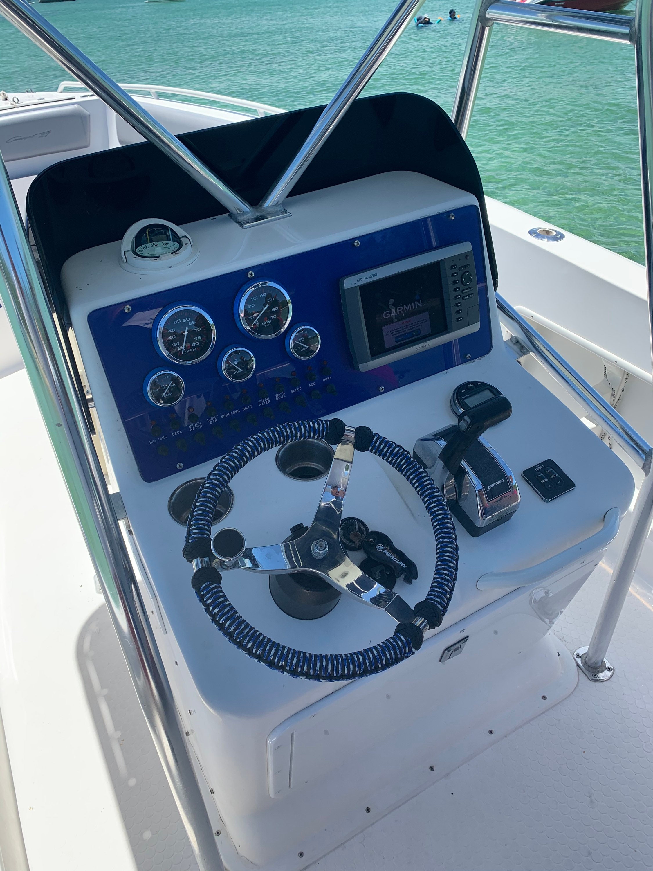 Paracord wrapped stainless steel boat steering wheel. Etsy