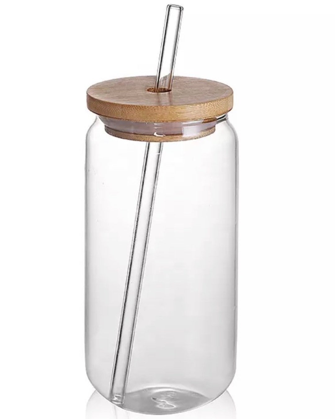 160z Blank Sublimation Beershaped Glass Soda Can With Bamboo Etsy