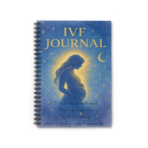 Diario de FIV: Cuaderno espiral inspirador para el camino hacia la fertilidad, planificador de embarazo, regalo para la maternidad, apoyo para la FIV, compañero empoderador