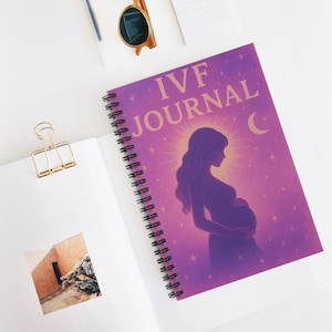 IVF Journal for Expecting Moms | Fertility Journey Notebook | Emotional & Medical IVF Tracker | Pregnancy Planner Gift | Celestial Cover