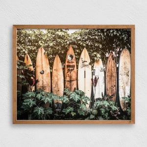 Retro Surfboard Print, Printable, Beach Wall Decor, Beach Print, Hawaii Print, Vintage Surfboard, Island