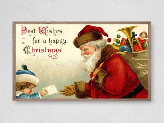 Winter Frame TV Art Samsung Frame TV Art Christmas Instant Download Santa Vintage Santa/'s Sleigh Christmas Samsung Art TV