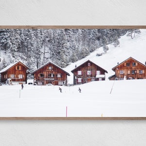 Samsung Frame TV Art, Winter Ski Chalets, Instant Download, Winter, Christmas, Snow, Frame TV Art, Samsung Art TV, Digital Download
