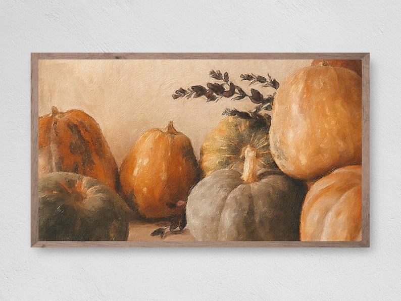 Classic Pumpkin Painting, Samsung Frame TV Art, Instant Download, Fall, Pumpkins, Samsung Art TV, Digital Download for Samsung Frame 