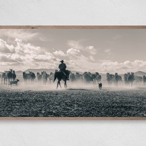 Samsung Frame TV Art, Cowboy Cattle Drive, Instant Download, Frame TV Art, Samsung Art TV, Digital Download for Samsung Frame