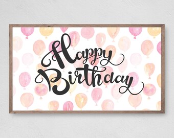 Samsung Frame TV Art, Happy Birthday Balloons (Digital Download)